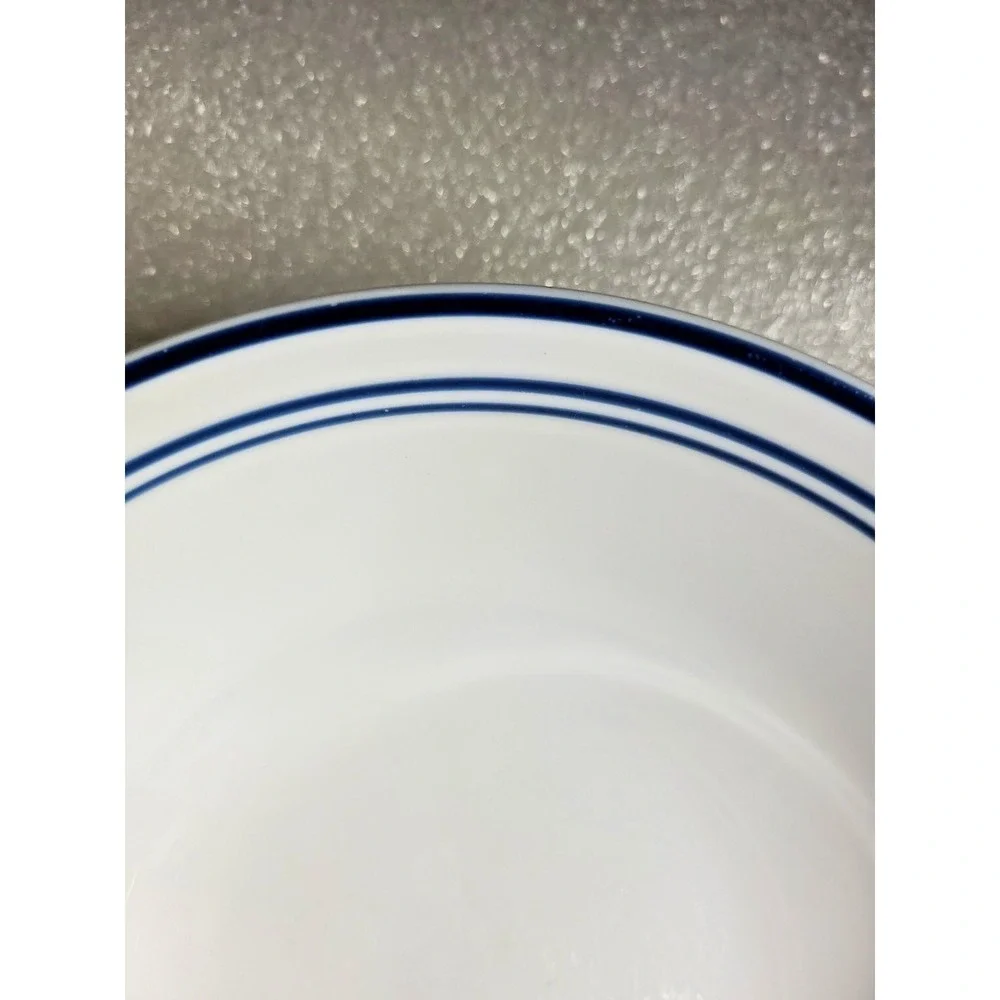 Set of 2 Vintage Corelle Classic Cafe Blue Triple Stripe 6.25
